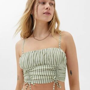NWT Urban Outfitters UO Deja Cinched Cami 
Green Stripe 
Size Medium